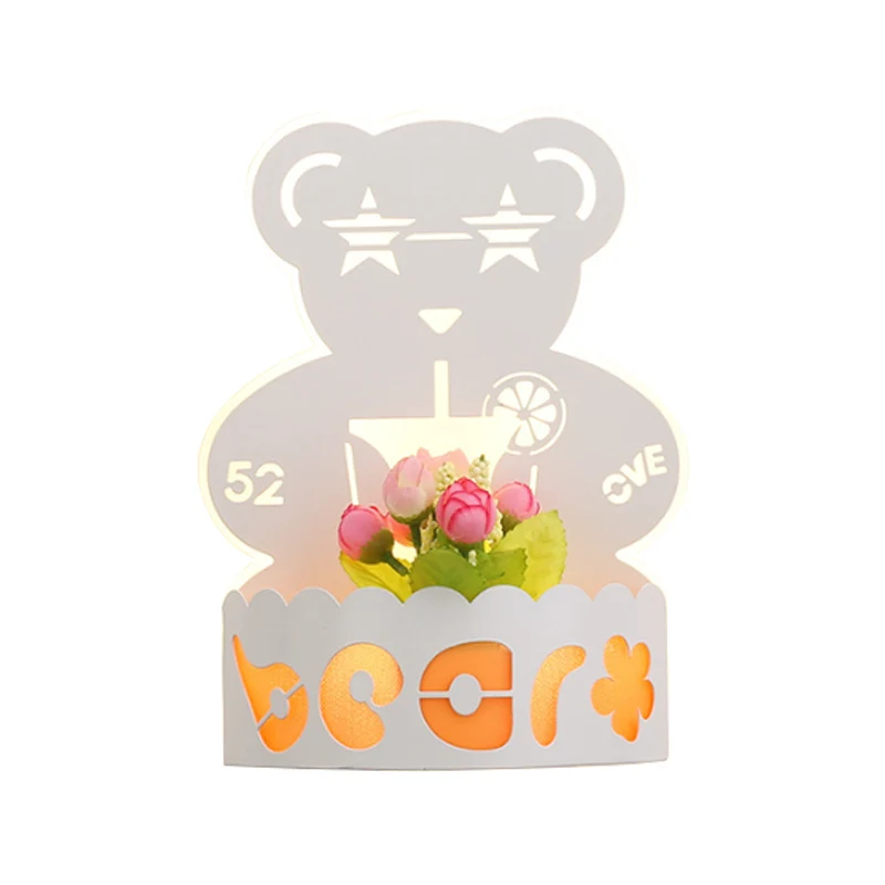 Cartoon patroon woonkamer schans lichte acryl decoratieve LED-wandlamp wit Clearhalo