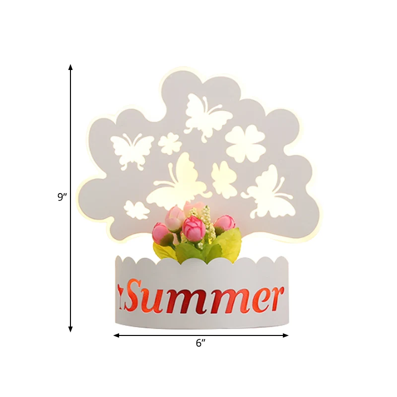 Cartoon patroon woonkamer schans lichte acryl decoratieve LED-wandlamp wit Clearhalo