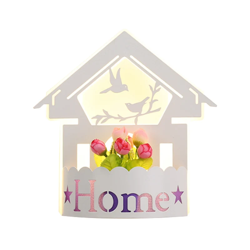 Cartoon patroon woonkamer schans lichte acryl decoratieve LED-wandlamp wit Clearhalo