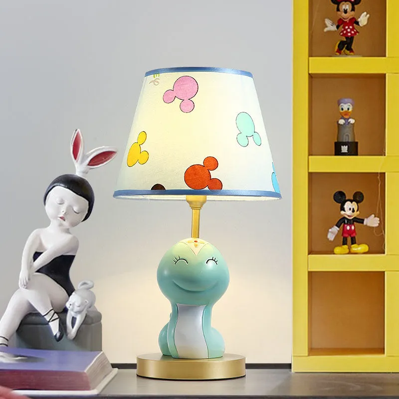 Cartoon schattige slang hars nachtlamp 1 kop tafellamp met schaduw blauw voor kinderbed Clearhalo