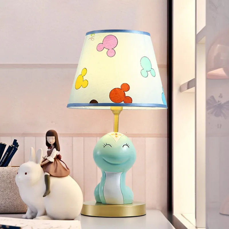 Cartoon schattige slang hars nachtlamp 1 kop tafellamp met schaduw blauw voor kinderbed Clearhalo