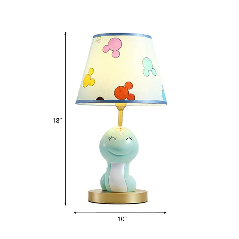 Cartoon schattige slang hars nachtlamp 1 kop tafellamp met schaduw blauw voor kinderbed Clearhalo