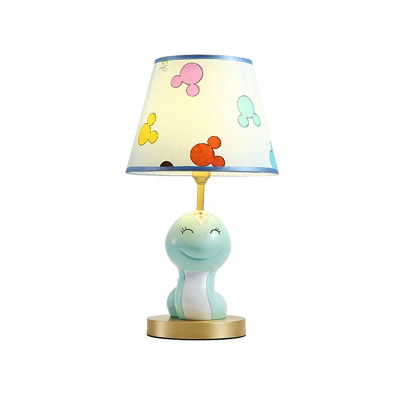 Cartoon schattige slang hars nachtlamp 1 kop tafellamp met schaduw blauw voor kinderbed Clearhalo