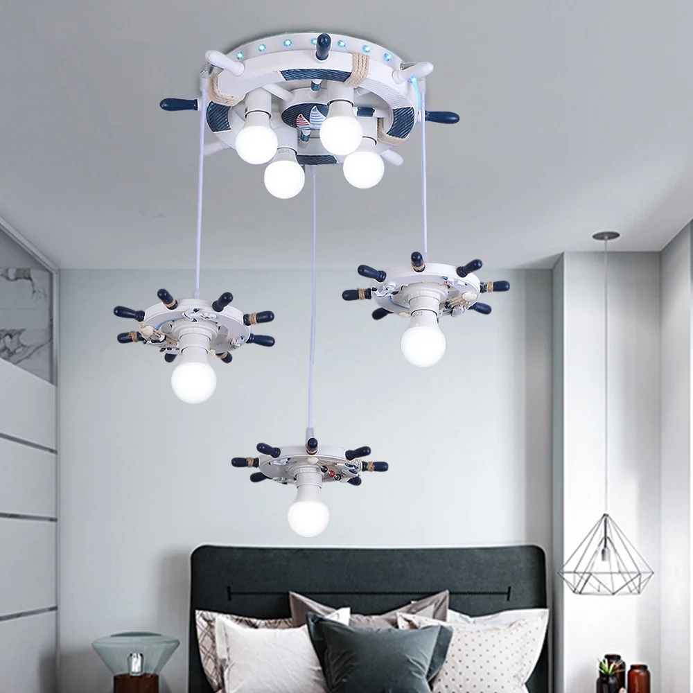 Cartoon stijl 7-lichts cluster hanglamp met/zonder glazen kap Witte roerdesign hanglamp Clearhalo