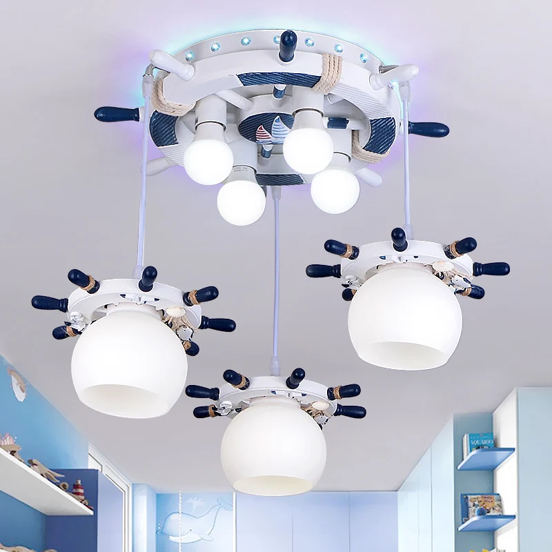 Cartoon stijl 7-lichts cluster hanglamp met/zonder glazen kap Witte roerdesign hanglamp Clearhalo