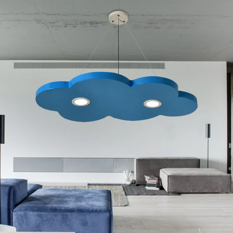 Cartoon stijl wolk kroonluchter verlichting metallic 12,5"/19,5" W LED woonkamer hanglamp geel/oranje Clearhalo