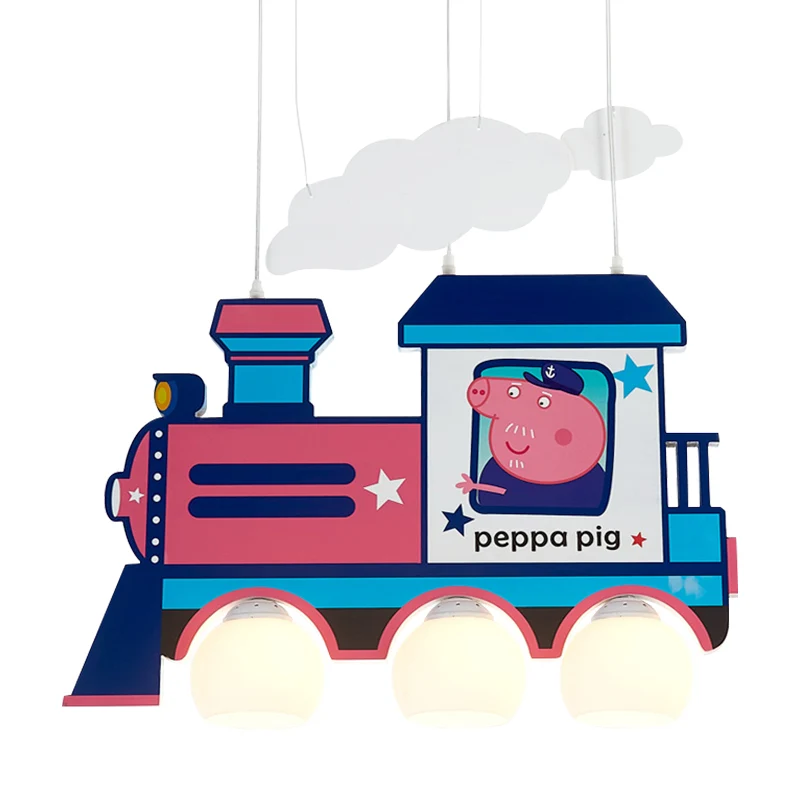 Cartoon trein hangende hanglampen Metalen hanglamp blauw voor kinderslaapkamer Clearhalo