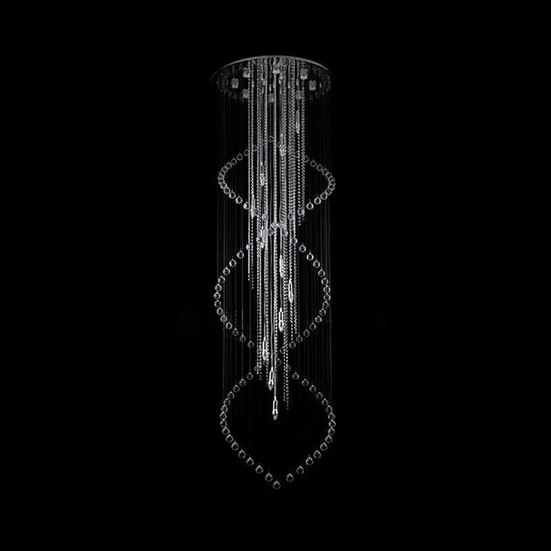 Cascading Stair Cluster hanglamp Minimalistisch kristal 19-lamps zilveren LED-hanglamp Clearhalo