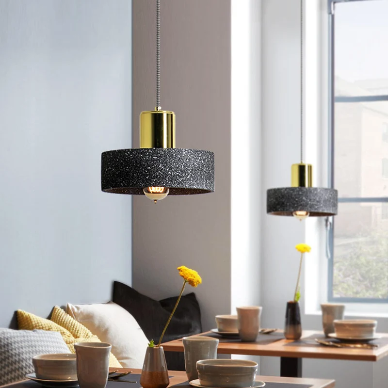 Cement geometrische plafondlamp Scandinavische stijl 1-lichts hanglamp voor restaurant Clearhalo
