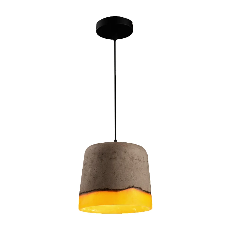 Cement en hars emmer hanglamp industriële 1 kop restaurant hanglamp grijs Clearhalo