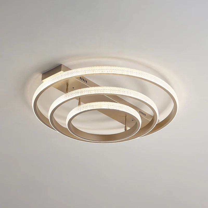 Champagne lusvormige inbouwlamp Moderne metalen semi-inbouw plafond LED-lamp Clearhalo