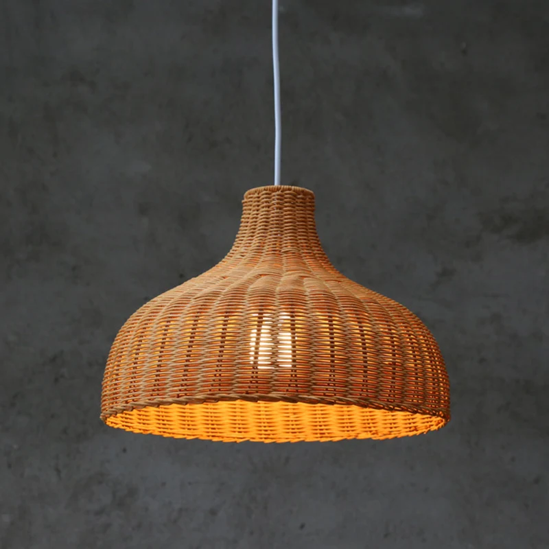 Chinese koepel hanglamp rotan 1 lamp plafond hanglamp oranje voor restaurant Clearhalo