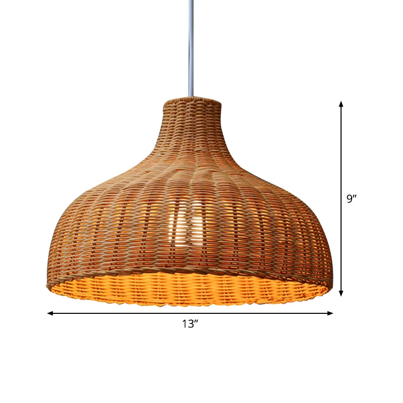 Chinese koepel hanglamp rotan 1 lamp plafond hanglamp oranje voor restaurant Clearhalo