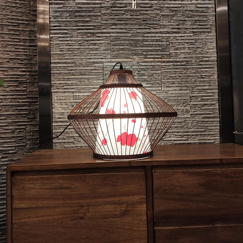 Chinese stijl conische hanglamp bamboe 1-lichts theesalon plafond hanglamp Clearhalo