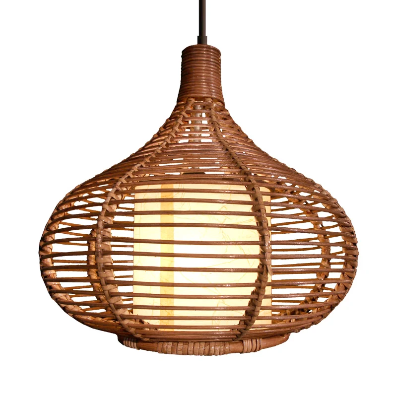 Chinese Teardrop hanglamp bamboe 1 kop plafond hanglamp koffie Clearhalo