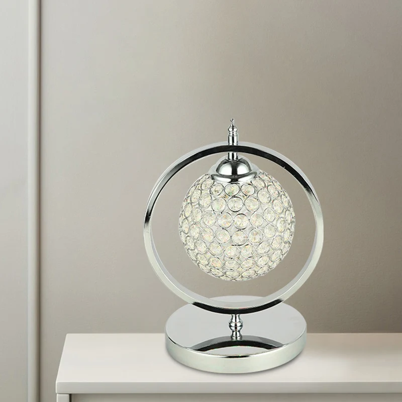 Chrome Global Night Table Lamp Minimalistische handgesneden kristallen LED-studeerkamer tafellamp Clearhalo