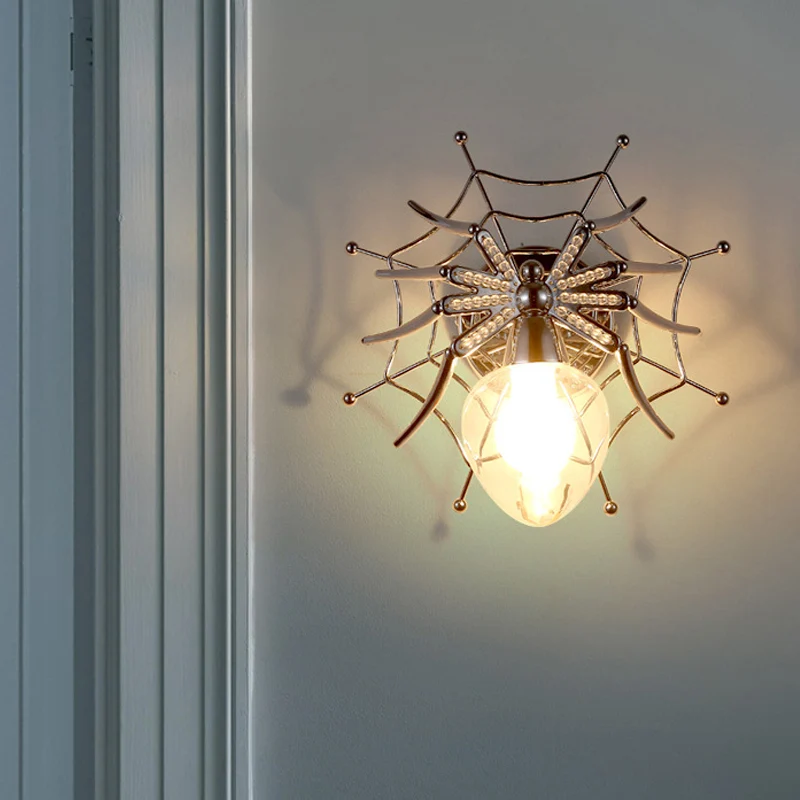 Chrome Spider wandkandelaar licht modern helder glas 1 licht wandverlichting voor slaapkamer Clearhalo