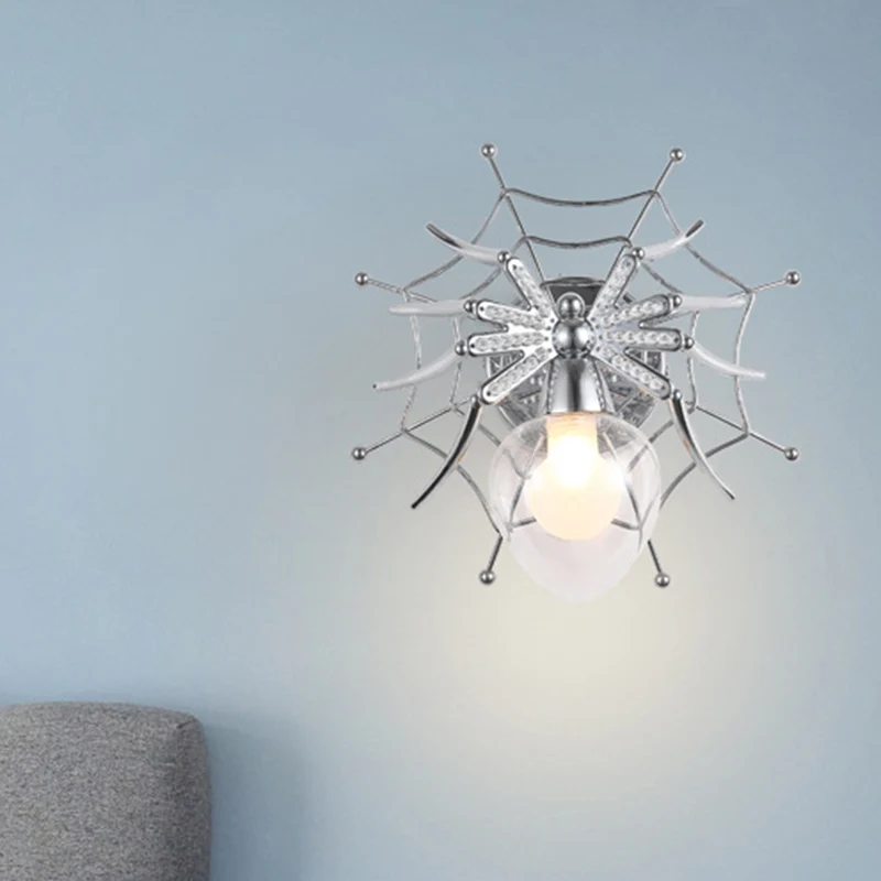 Chrome Spider wandkandelaar licht modern helder glas 1 licht wandverlichting voor slaapkamer Clearhalo
