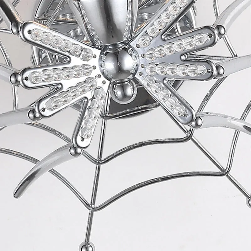 Chrome Spider wandkandelaar licht modern helder glas 1 licht wandverlichting voor slaapkamer Clearhalo