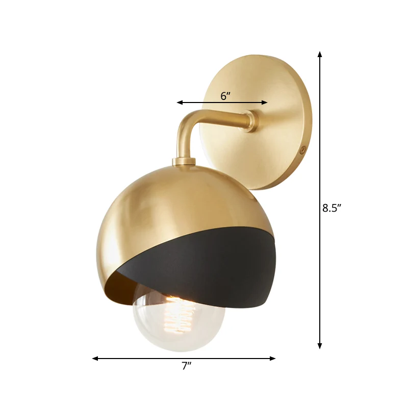 Chroom/Goud/Rose Goud Globe Open Bodem Wandlamp Modernistisch Metaal 1 Licht Wandmontage Verlichting Clearhalo