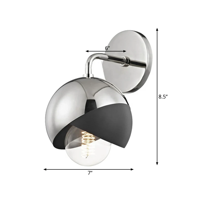 Chroom/Goud/Rose Goud Globe Open Bodem Wandlamp Modernistisch Metaal 1 Licht Wandmontage Verlichting Clearhalo