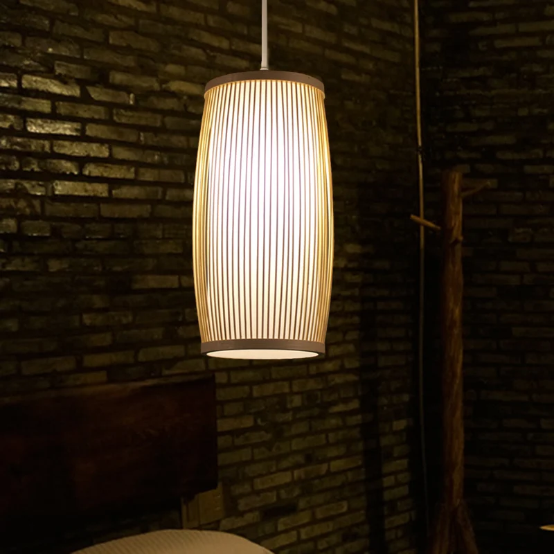 Cilinder Eetkamer Hanglamp Bamboe Moderne Hanglamp Beige Clearhalo