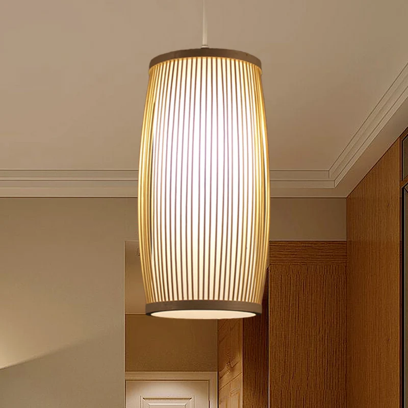 Cilinder Eetkamer Hanglamp Bamboe Moderne Hanglamp Beige Clearhalo