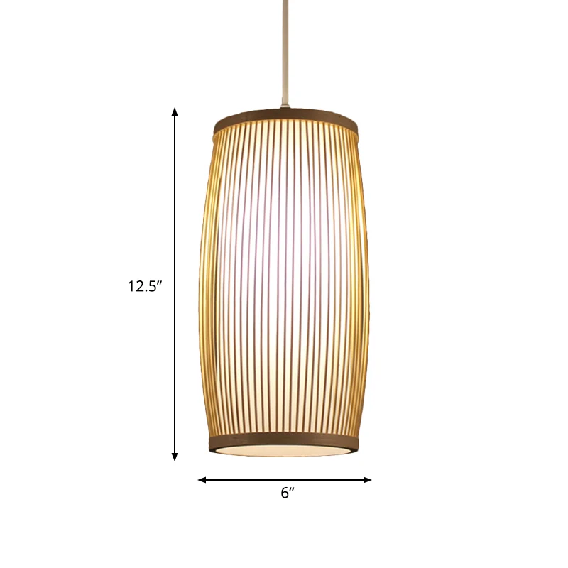 Cilinder Eetkamer Hanglamp Bamboe Moderne Hanglamp Beige Clearhalo