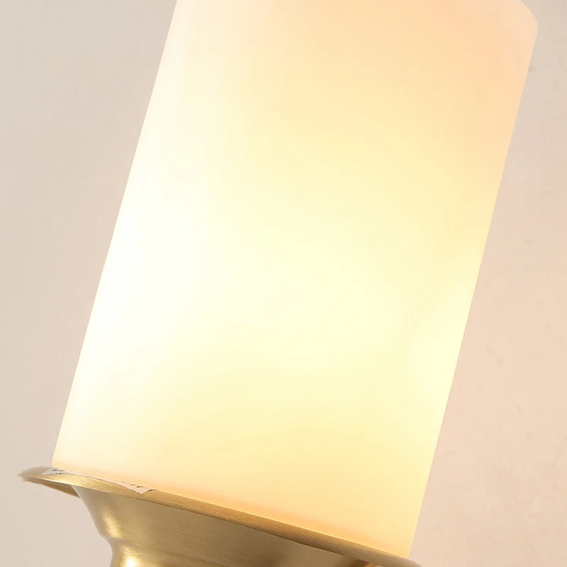 Cilinder matglazen wandlamp modernisme stijl 1 licht woonkamer wandkandelaar messing Clearhalo