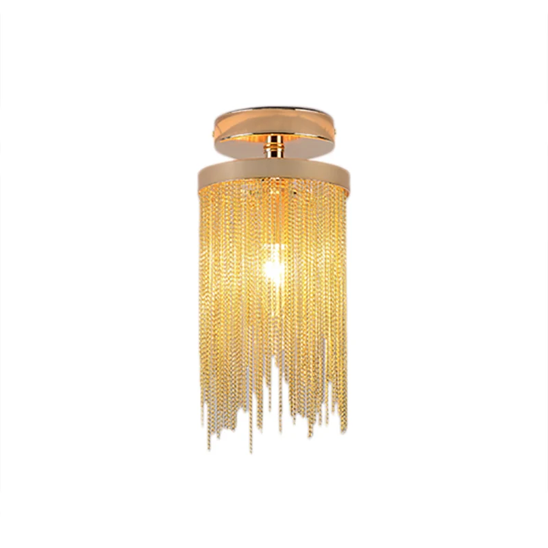 Cilinder semi-inbouwlamp Modern Crystal Strand 1 lichtblauw/groen/chroom plafondlamp Clearhalo