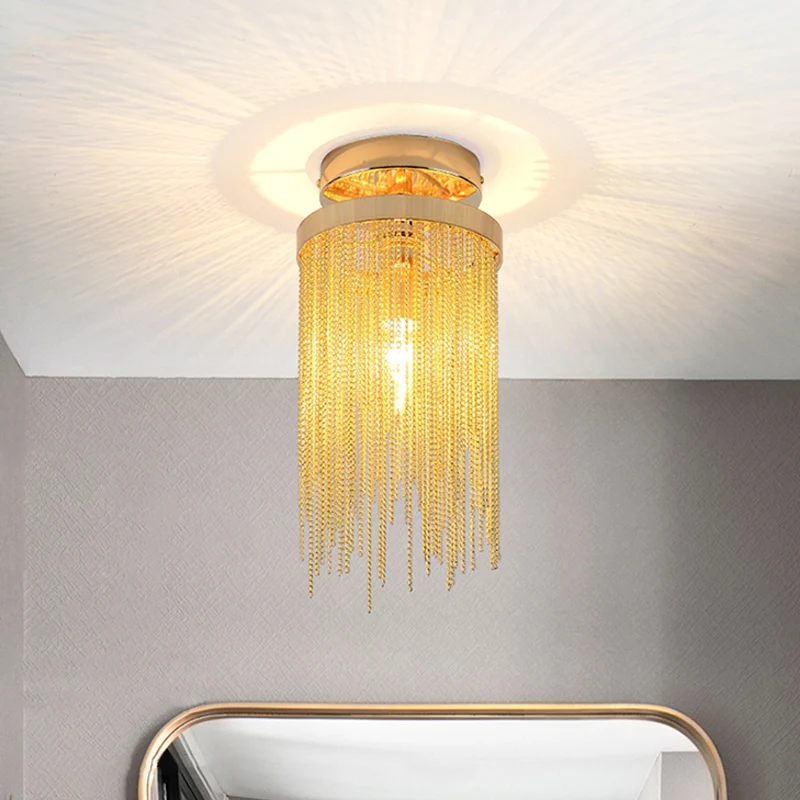 Cilinder semi-inbouwlamp Modern Crystal Strand 1 lichtblauw/groen/chroom plafondlamp Clearhalo
