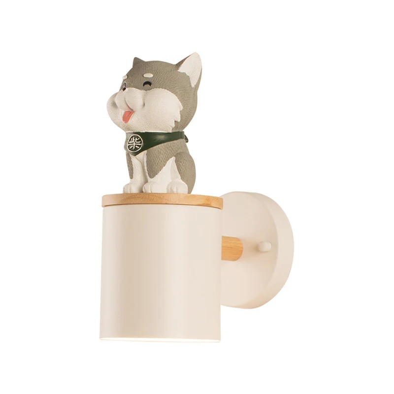 Cilinder Studeerkamer Wandlamp met Doggy Deco Hars 1 Kop Dieren Schanslicht Clearhalo