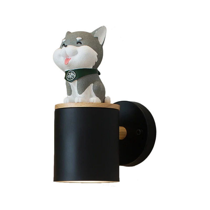 Cilinder Studeerkamer Wandlamp met Doggy Deco Hars 1 Kop Dieren Schanslicht Clearhalo