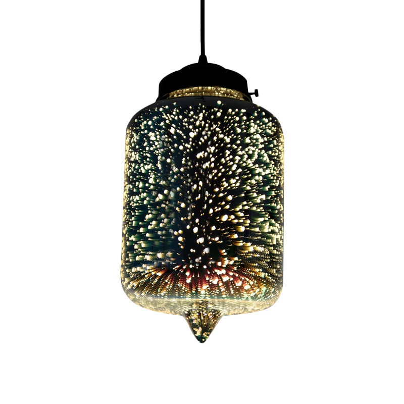 Cilinder/ovaal/kegel hanglamp Modern 3D kleurrijk glas 1 licht chroom led hangende plafondlamp Clearhalo