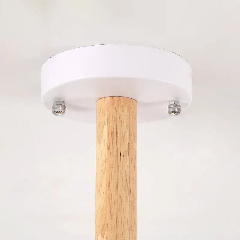 Cilinderschaduw Hotel Hanglamp Metaal en hout 6-kops Scandinavische kroonluchter Clearhalo