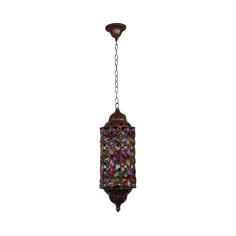 Cilindrische metalen hangende hanger decoratieve 1-lamp woonkamer plafondlamp koper Clearhalo