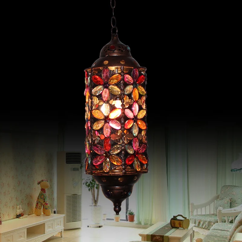 Cilindrische metalen hangende hanger decoratieve 1-lamp woonkamer plafondlamp koper Clearhalo