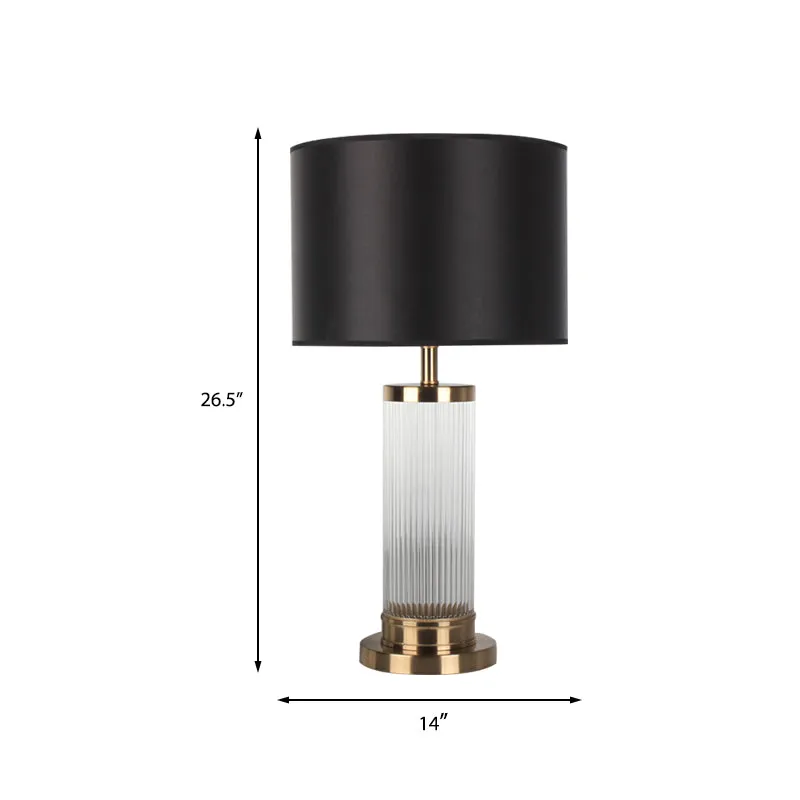 Cilindrische nachtkastjelamp met 1 kop, moderne handgeslepen kristallen leesboeklamp goud Clearhalo