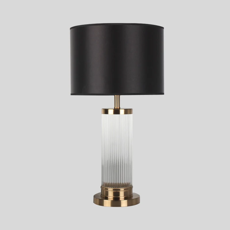 Cilindrische nachtkastjelamp met 1 kop, moderne handgeslepen kristallen leesboeklamp goud Clearhalo