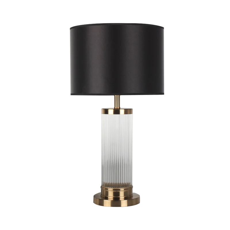 Cilindrische nachtkastjelamp met 1 kop, moderne handgeslepen kristallen leesboeklamp goud Clearhalo