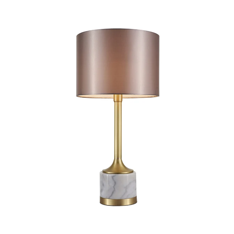 Cilindrische tafellamp van stof, minimalisme, 1 lamp, grijze nachtkastjelamp voor woonkamer Clearhalo