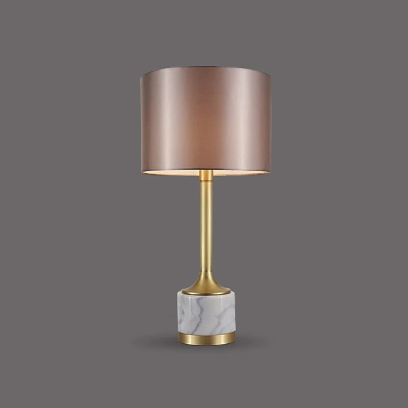 Cilindrische tafellamp van stof, minimalisme, 1 lamp, grijze nachtkastjelamp voor woonkamer Clearhalo