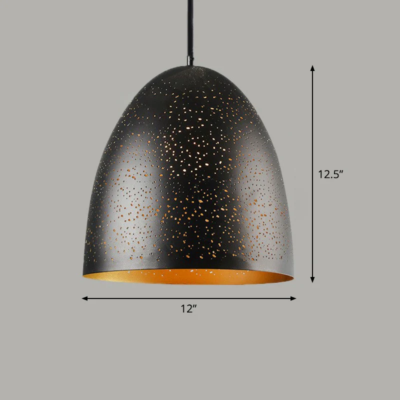 Circle Cutouts Restaurant Hanglamp Metaal 1 Kop Industrieel Pendellicht Zwart Clearhalo