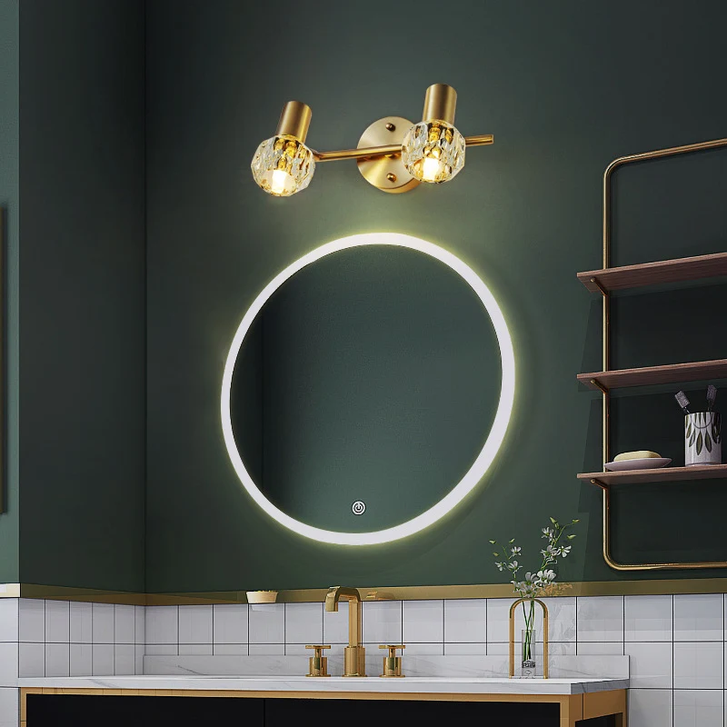 Circle Vanity Wall-verlichtingsarmaturen Moderne luxe stijl Koperen ijdelheidslampen Clearhalo