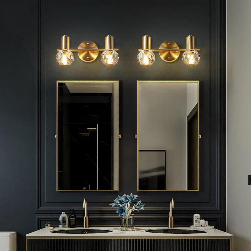 Circle Vanity Wall-verlichtingsarmaturen Moderne luxe stijl Koperen ijdelheidslampen Clearhalo