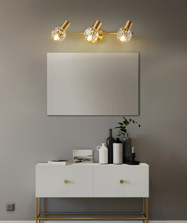 Circle Vanity Wall-verlichtingsarmaturen Moderne luxe stijl Koperen ijdelheidslampen Clearhalo