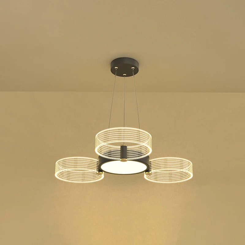 Cirkel kroonluchter verlichting modernistische acryl plafond hanglamp voor woonkamer Clearhalo