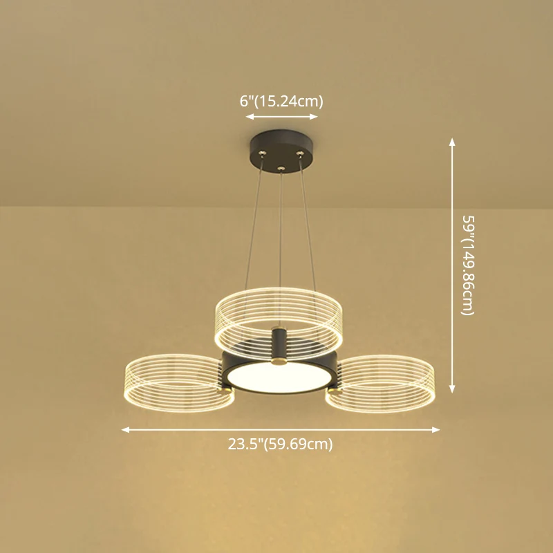 Cirkel kroonluchter verlichting modernistische acryl plafond hanglamp voor woonkamer Clearhalo