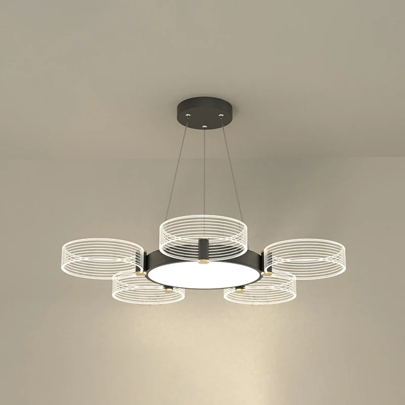 Cirkel kroonluchter verlichting modernistische acryl plafond hanglamp voor woonkamer Clearhalo