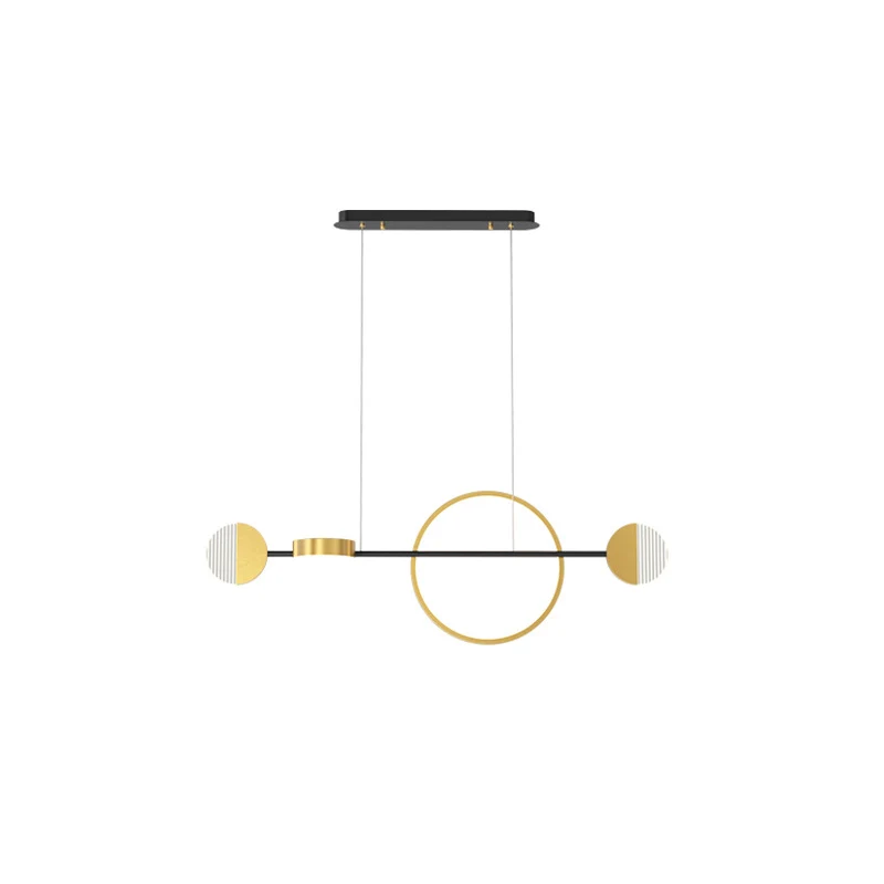Cirkel metalen eiland hanglamp eigentijds gouden LED-plafondlamp voor eetkamer Clearhalo